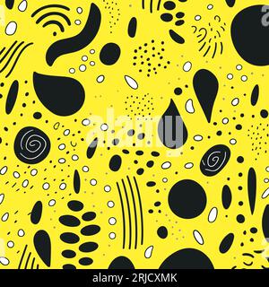 Forme de blob d'amibe organique couleur noire abstraite avec illustration vectorielle de ligne isolée sur fond blanc Illustration de Vecteur