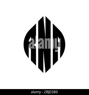 Logo RNA Circle letter avec forme de cercle et d'ellipse. Lettres elliptiques d'ARN avec style typographique. Les trois initiales forment un logo circulaire. ARN ci Illustration de Vecteur