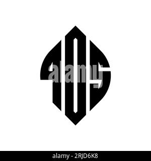 Design de logo de lettre de cercle QDS avec forme de cercle et d'ellipse. Lettres elliptiques QDS avec style typographique. Les trois initiales forment un logo circulaire. Ci QDS Illustration de Vecteur