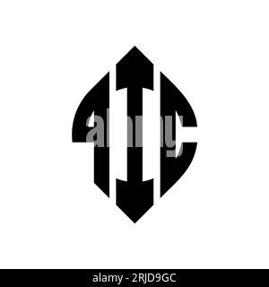 Logo de lettre cercle QIC avec forme de cercle et d'ellipse. Lettres elliptiques QIC avec style typographique. Les trois initiales forment un logo circulaire. Ci QIC Illustration de Vecteur