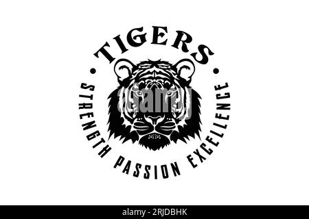 Tiger Head Company logo, illustration vectorielle animale Illustration de Vecteur