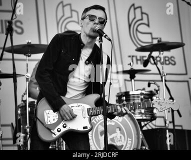 Ryan Jarman des Cribs en concert au Hardwick Festival 2023. Crédit James Hind/Alamy stock photo. Banque D'Images