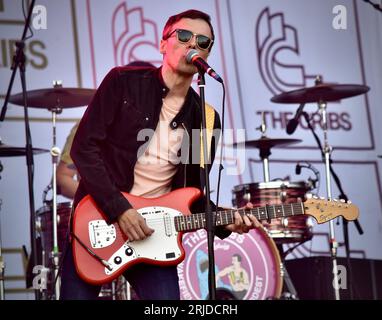 Ryan Jarman des Cribs en concert au Hardwick Festival 2023. Crédit James Hind/Alamy stock photo. Banque D'Images