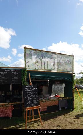 Vegan and vegetarian food outlet at a festival Stock Photo
