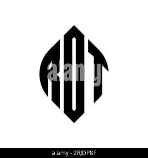 Logo de lettre cercle ROT avec forme de cercle et d'ellipse. Lettres elliptiques ROT avec style typographique. Les trois initiales forment un logo circulaire. ROT ci Illustration de Vecteur