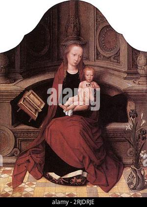 Vierge et enfant Enthroned années 1510 par Adriaen Isenbrandt Banque D'Images