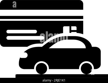 Voiture avec icône vecteur de carte de crédit Illustration de Vecteur