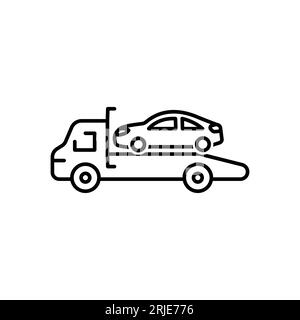 Panneau d'interdiction de stationnement pour remorquage. Illustration vectorielle de trait modifiable Illustration de Vecteur