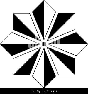 Rose du vent ou vecteur de rose de boussole avec huit directions. Symbole de navigation marine, nautique ou trekking ou à inclure dans une carte. Arrière-plan isolé. Illustration de Vecteur