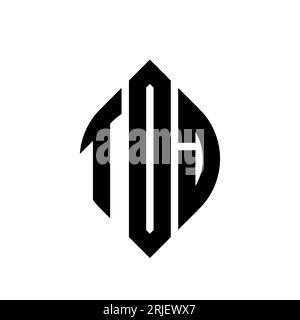 Logo de lettre cercle TOJ avec forme de cercle et ellipse. Lettres elliptiques TOJ avec style typographique. Les trois initiales forment un logo circulaire. Ci de TOJ Illustration de Vecteur