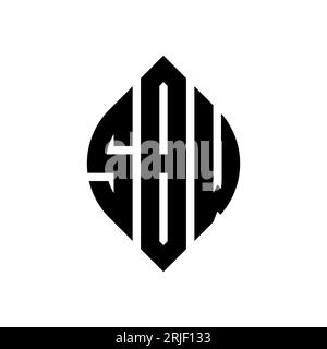 Logo de lettre cercle SBW avec forme de cercle et d'ellipse. Lettres elliptiques SBW avec style typographique. Les trois initiales forment un logo circulaire. Ci SBW Illustration de Vecteur
