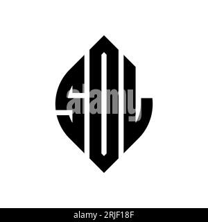 Logo SDL en forme de cercle et d'ellipse. Lettres elliptiques SDL avec style typographique. Les trois initiales forment un logo circulaire. SDL ci Illustration de Vecteur