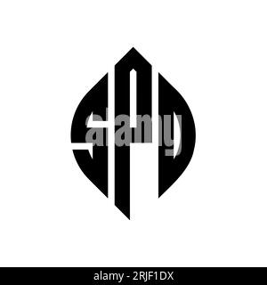 Logo SPD Circle avec forme de cercle et d'ellipse. Lettres elliptiques SPD avec style typographique. Les trois initiales forment un logo circulaire. Ci. Vitesse Illustration de Vecteur