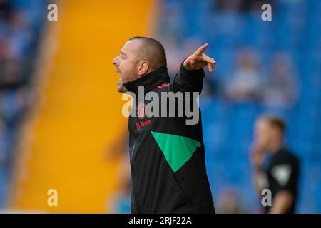 Lors du match EFL Trophy entre Stockport County et Manchester United U21 au Edgeley Park Stadium, Stockport le mardi 22 août 2023. (Photo : Mike Morese | MI News) crédit : MI News & Sport / Alamy Live News Banque D'Images