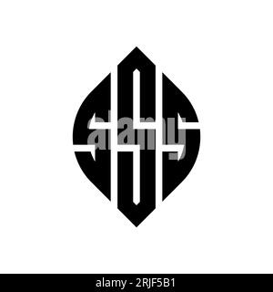 Logo de lettre cercle SSS avec forme de cercle et d'ellipse. Lettres elliptiques SSS avec style typographique. Les trois initiales forment un logo circulaire. Ci SSS Illustration de Vecteur