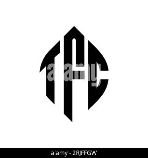 Logo de lettre circulaire TFC avec forme de cercle et d'ellipse. Lettres elliptiques TFC avec style typographique. Les trois initiales forment un logo circulaire. Ci TFC Illustration de Vecteur