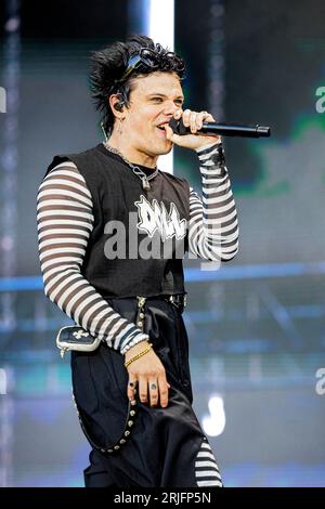 Hongrie 11 août 2023 Yungblud en concert au Sziget Festival à Budapest © Andrea Ripamonti / Alamy Banque D'Images