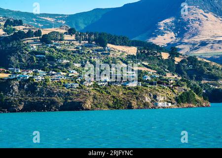 Cass Bay, Lyttelton Harbour, Banks Peninsula, Canterbury, Île du Sud, nouvelle-Zélande Banque D'Images