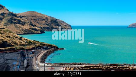 Port de Lyttelton, port de Lyttelton, péninsule de Banks, Canterbury, Île du Sud, nouvelle-Zélande Banque D'Images