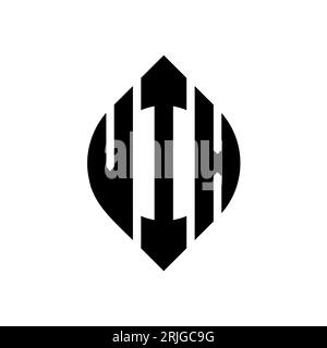 Logo VIX Circle letter avec forme de cercle et d'ellipse. Lettres elliptiques VIX avec style typographique. Les trois initiales forment un logo circulaire. VIX ci Illustration de Vecteur