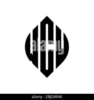 Logo de lettre cercle WCV avec forme de cercle et d'ellipse. Lettres elliptiques WCV avec style typographique. Les trois initiales forment un logo circulaire. Ci WCV Illustration de Vecteur