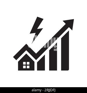 Icône du prix de l'électricité. Coût de la vie. Icône vectorielle isolée sur fond blanc. Illustration de Vecteur