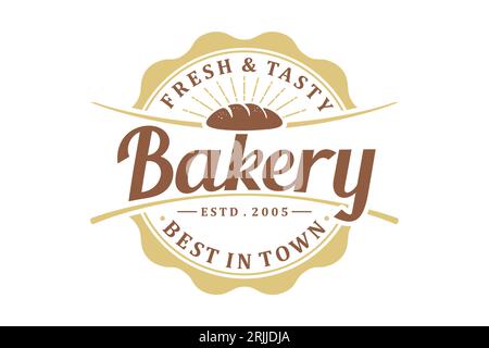 logo rétro de boulangerie vintage, peut être utilisé pour le timbre ou le logo de magasin Illustration de Vecteur