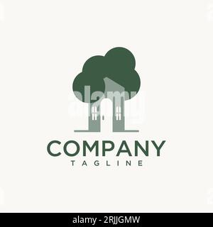Les arbres de maison incorporent avec une maison qui est simple. Illustration vectorielle Illustration de Vecteur