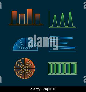 Éléments infographiques futuristes. Modèles d'éléments infographiques avec graphiques et diagrammes pour la visualisation des données. Illustration de Vecteur