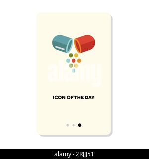 Icône de poudre de capsule Illustration de Vecteur