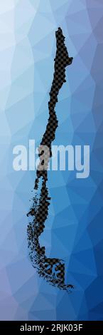 Carte géométrique du Chili. Forme de pochoir du Chili dans le style bas poly. Illustration vectorielle de pays élégante. Illustration de Vecteur