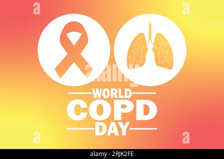 Journée mondiale de la BPCO (Chronic obstructive Pulmonary Disease). Illustration vectorielle adaptée pour carte de voeux, affiche et bannière Illustration de Vecteur