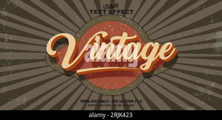 Effet de texte modifiable de style vintage Illustration de Vecteur