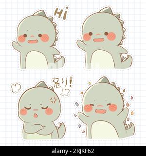 Ensemble de monstres kawaii mignons. Illustration vectorielle dessinée à la main. Illustration de Vecteur