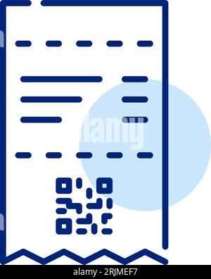 Reçu avec qr-code en bas. Achat d'un document de paiement. Icône Pixel Perfect Illustration de Vecteur