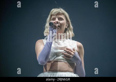 Trondheim, Norvège. 19th, août 2023. La chanteuse et compositrice norvégienne Aurora donne un concert en direct lors du festival de musique norvégien Pstereo Festival 2023 à Trondheim. (Crédit photo : Gonzales photo - Tor Atle Kleven). Banque D'Images
