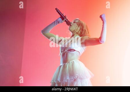 Trondheim, Norvège. 19th, août 2023. La chanteuse et compositrice norvégienne Aurora donne un concert en direct lors du festival de musique norvégien Pstereo Festival 2023 à Trondheim. (Crédit photo : Gonzales photo - Tor Atle Kleven). Banque D'Images