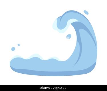 Objet vectoriel couleur semi-plat à onde géante tsunami Illustration de Vecteur