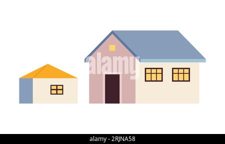 Objet vectoriel couleur semi-plat de petite ville Illustration de Vecteur