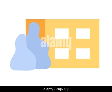 Objet vectoriel couleur semi-plat de pile de neige de couverture de maison Illustration de Vecteur