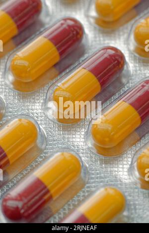 Capsules antibiotiques d'amoxicilline. Banque D'Images