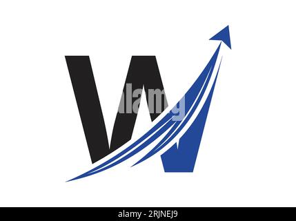 Logo Finance avec lettre W. Concept de logo financier ou de réussite. Logo pour l'entreprise comptable et l'identité de l'entreprise Illustration de Vecteur