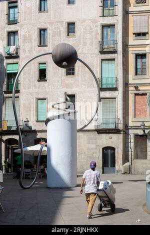 Barcelone, Espagne - 09 août 2023 place George Orwell, monument historique de Barcelone Banque D'Images