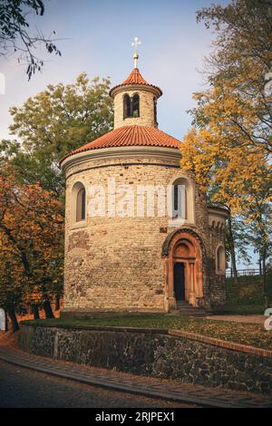 Rotunda of St. Martin in autumn III, Vysehrad, Prague, Czech Republic Stock Photo