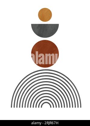 Une illustration d'un fond blanc avec un tableau de formes rondes Banque D'Images