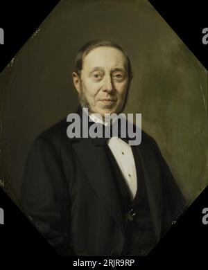 Portrait de Johannes Cornelis van Pappelendam (1810-1884). Artiste et marchand d'art. Directeur du musée Van der Hoop 1876 par Johan Heinrich Neuman Banque D'Images