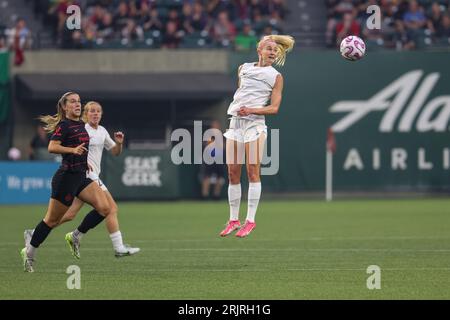 20 août 2023 ; Portland, Oregon, États-Unis; North Carolina courage au Portland Thorns FC dans un match NWSL à Providence Park. (crédit photo : Al Sermeno/KLC Banque D'Images