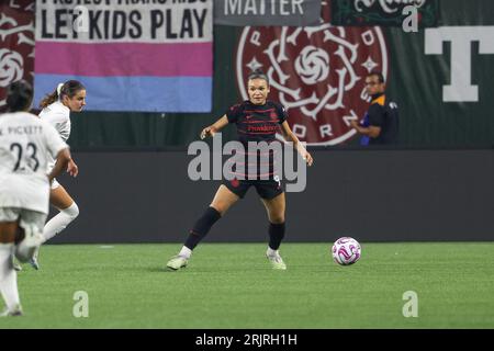 20 août 2023 ; Portland, Oregon, États-Unis; North Carolina courage au Portland Thorns FC dans un match NWSL à Providence Park. (crédit photo : Al Sermeno/KLC Banque D'Images