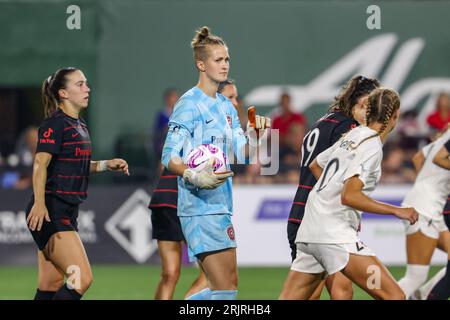 20 août 2023 ; Portland, Oregon, États-Unis; North Carolina courage au Portland Thorns FC dans un match NWSL à Providence Park. (crédit photo : Al Sermeno/KLC Banque D'Images