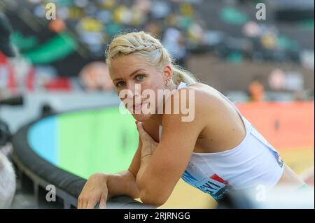Budapest, Hongrie. 23 août 2023. Budapest, Hongrie. 23 août 2023. Reka Szilagyi (Hongrie) lors de la qualification de lancer du javelot lors des championnats du monde d'athlétisme 2023 au Centre national d'athlétisme, à Budapest, Hongrie. (Sven Beyrich/SPP) crédit : SPP Sport Press photo. /Alamy Live News crédit : SPP Sport Press photo. /Alamy Live News Banque D'Images